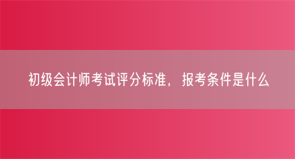 初级会计师考试评分标准，报考条件是什么(图1)