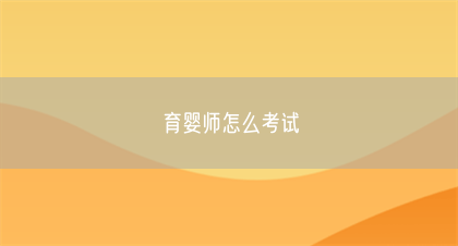 育婴师怎么考试(图1) 育婴师怎么考试(图1)